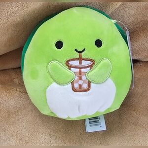 Squishmallow Official Kellytoy (Henry Turtle with Iced Coffee, 5 inch) NWT